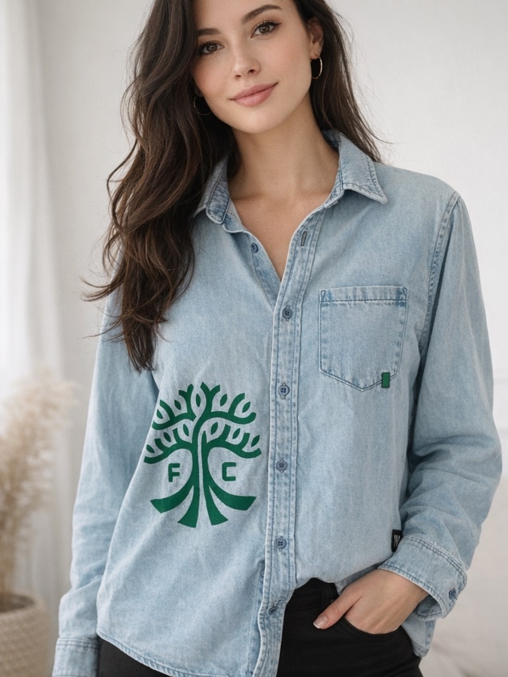 The Wild Collective Austin FC Denim Shirt